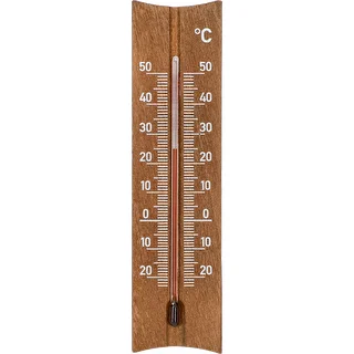 Medinis kambario termometras (nuo -20 iki +50 °C), tamsiai rudas, 15 cm