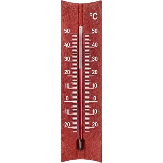 Medinis kambario termometras (-20 iki +50 °C), mahonio spalvos, 15 cm
