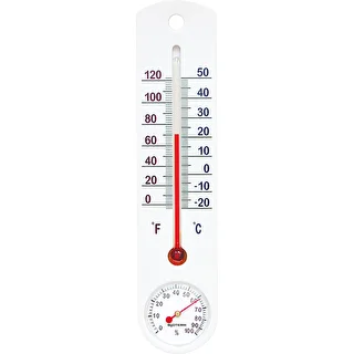 Universalus baltas termometras su higrometru (-20°C iki +50°C) 25 cm