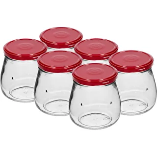 Stiklainis twist-off 500 ml "Apversta amfora" su bordo spalvos dangteliu fi 82/6, 6 vnt.