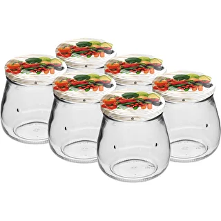 Stiklainis twist-off 500 ml "Apversta amfora" su spalvotu dangteliu fi 82/6, 6 vnt.