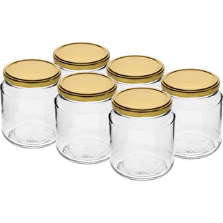 Twist-off stiklainis, grubasek 580 ml su auksiniu dangteliu fi82/6, 6 vnt.