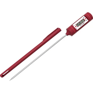 Elektroninis maistinis termometras su LCD (nuo −20 °C iki +250 °C), raudonas