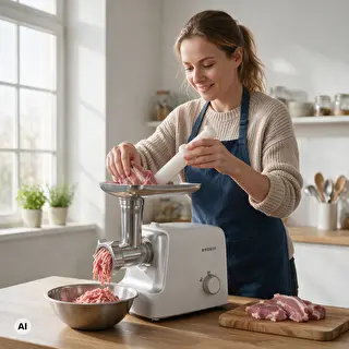 Mėsmalė su smulkintuvu, pertrintuvu ir dešrų kimšimo antgaliu, 1500 W – photo 7