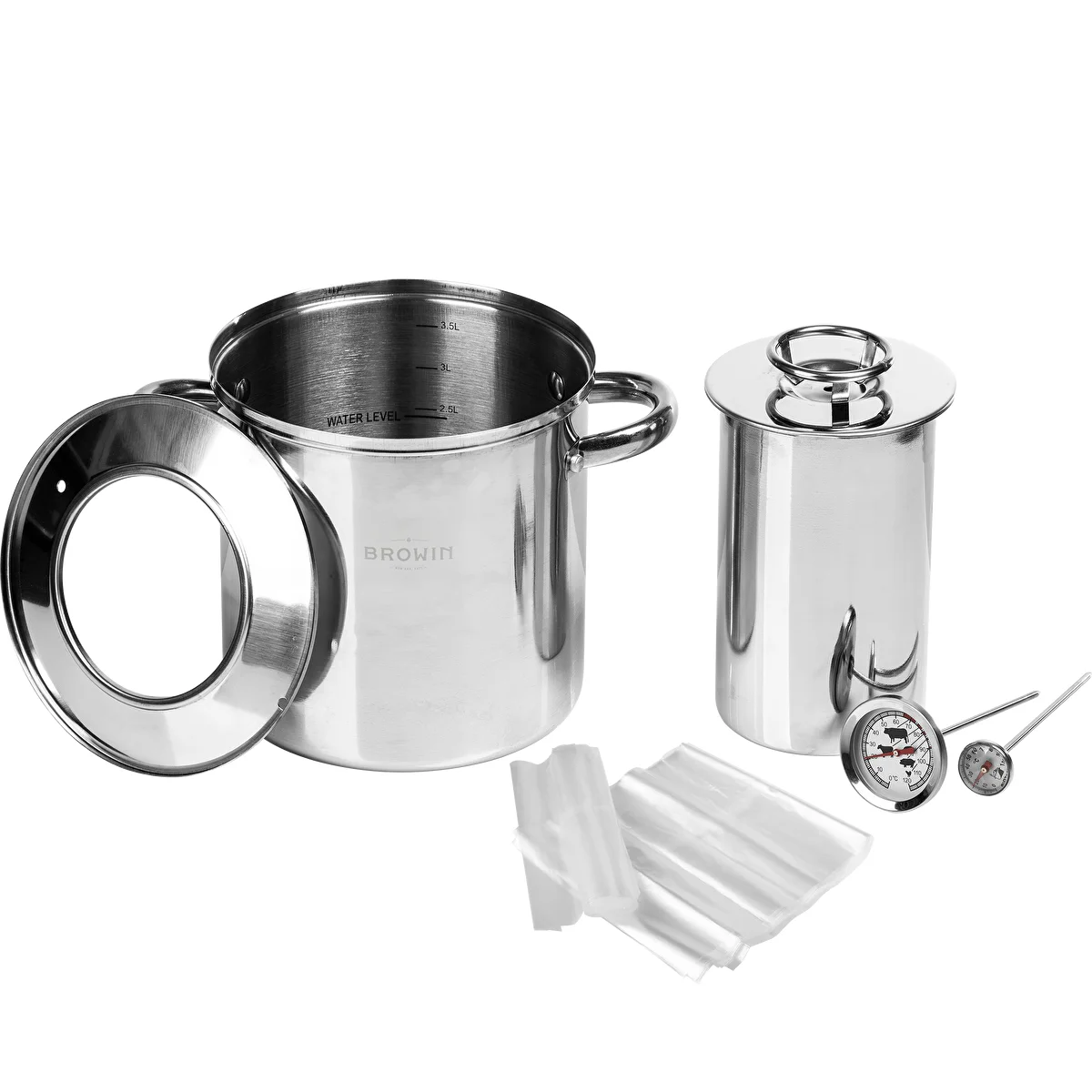 Rinkinys su vandens apvalkalu – 1,5 kg kumpio virimo indas + puodas