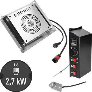 Modulių rinkinys su skaitmeniniu termostatu - dragON 2,7 kW, skirtas sodo rūkykloms