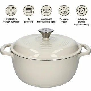 Emaliuotas ketaus puodas – ekri, 4 l – photo 5
