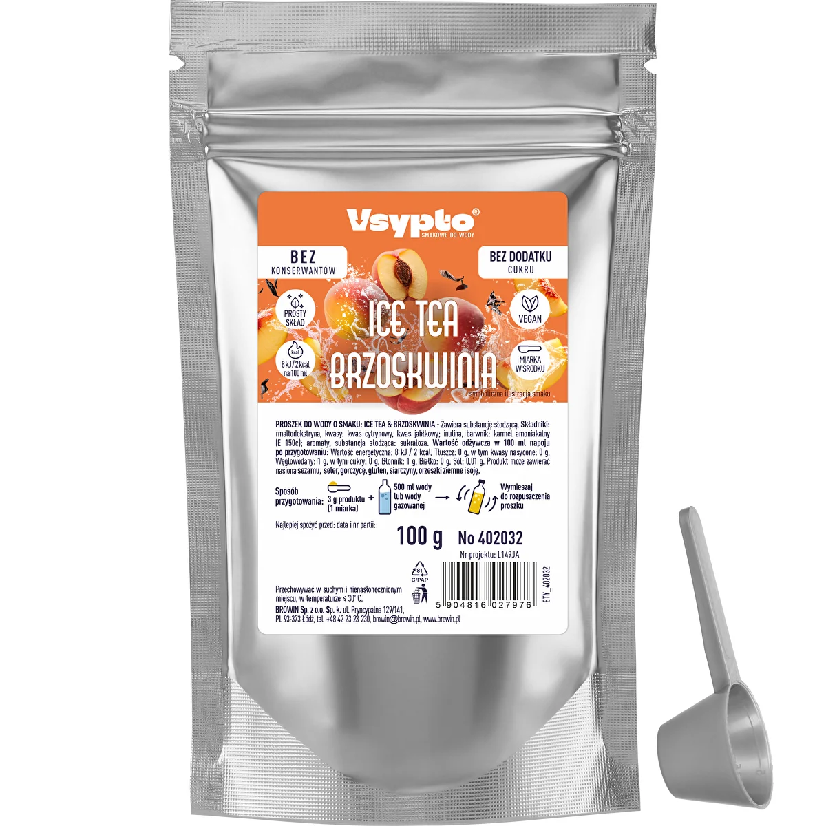 Vsypto Ice Tea Persikas, 100 g