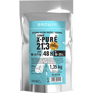 Turbo mielės X-Pure 21,3%, 10 x 25 L, 1,35 kg