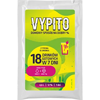 VYPITO 12%, pakelis 18 kokteilių - Citrina & laimas, 126 g