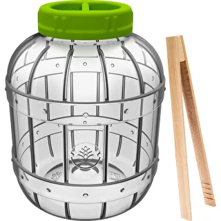 Nedūžtantis, daugiafunkcis rauginimo stiklainis + žnyplės, 5 l