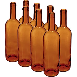 Vyno butelis 750 ml rudas - pakuotė 8 vnt.