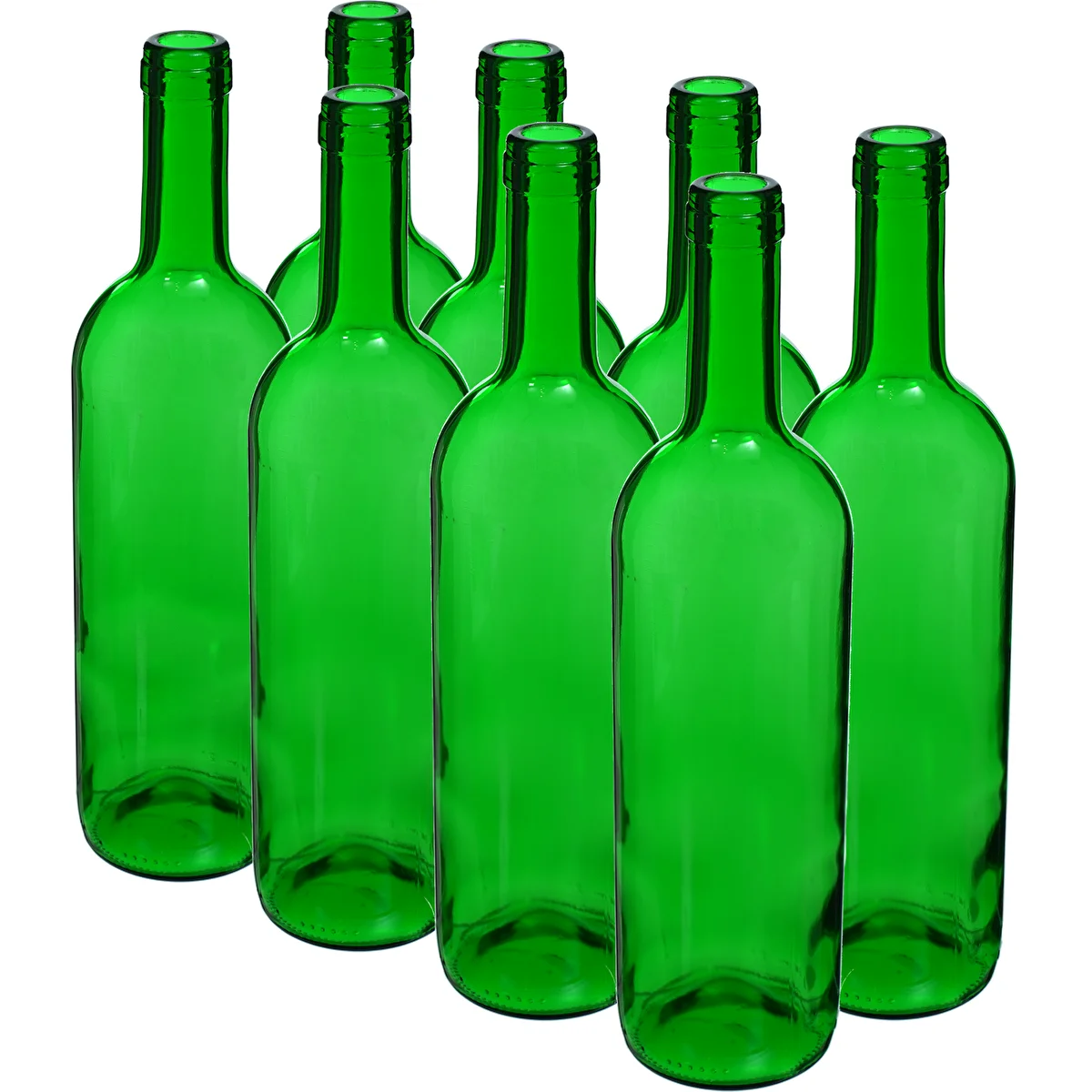 Vyno butelis 0,75 l žalias - pakuotė 8 vnt.