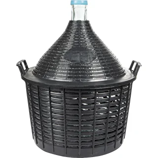 Demižonas 25 L plastikiniame krepšyje