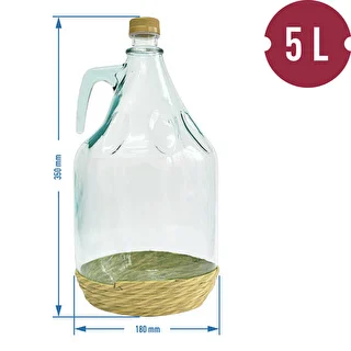 Damadžana Dama 5L su pintu apvalkalu, su užsukamu dangteliu – photo 3