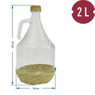 Damadžana Dama 2 l su pintu apvalkalu, su užsukamu dangteliu – photo 2