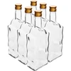 Butelka Klasztorna 500 ml, z zakrętką, biała - 6szt. - 2 butelka do alkoholu, butelki ozdobne na alkohol, butelka szklana na alkohol, butelki do bimbru na wesele, butelka na nalewkę, butelki do nalewek ozdobne, butelka fala, super butelka