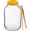 Stiklainis TO 4 l, žnyplės ir plastikinis užsukamas dangtelis fi 100, su rankena - 3 