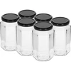 Twist-off stiklainis 385 ml su juodu dangteliu fi 63, 6 vnt. ['dekoratyviniai stiklainiai', ' stiklainiai', ' stiklainiai su dangteliais', ' stiklainiai konservams', ' elegantiški stiklainiai', ' stiklainiai uogienėms', ' stiklainiai konservavimui', ' stiklainiai sandėliukui', ' stiklainių rinkinys', ' stiklainiai su dangteliais', ' miškas stiklainyje', ' dekoratyviniai stiklainiai', ' dekoratyvinis stiklainis', ' stiklainis mėsai', ' mėsa stiklainyje', ' mėsos gaminiai stiklainyje']