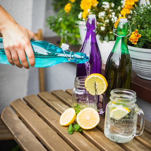 1 l stiklinis butelis su hermetiniu uždarymu – įvairių spalvų - 5