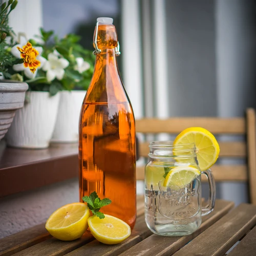 1 l stiklinis butelis su hermetiniu uždarymu – įvairių spalvų - 3