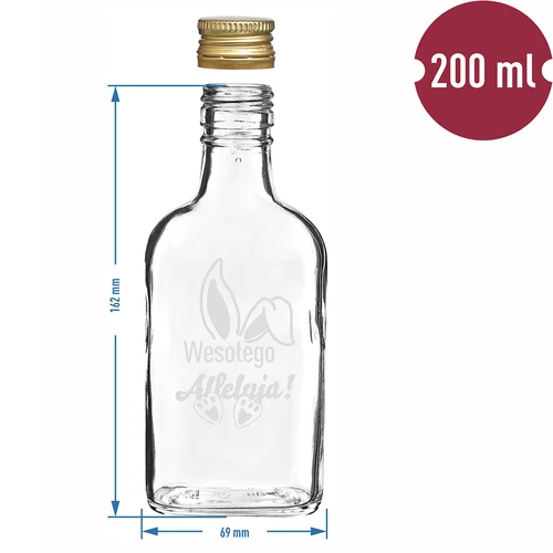 200 ml butelis su užsukamu dangteliu, spauda TRIUŠIO AUSYS, 6 vnt - 6