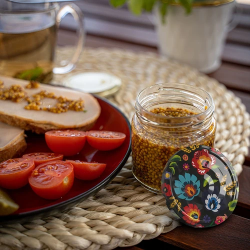 212 ml talpos stiklainis su spalvotais užsukamais dangteliais ø 66. - 15