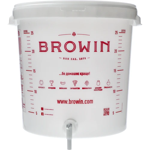 30 l fermentacijos indas su dangčiu, čiaupu ir vamzdeliu UA - 4