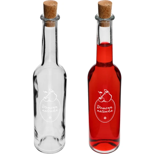 350 ml butelis su kamščiu, užrašas Naminė trauktinė
