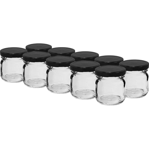 40 ml TO stiklainis su juodu dangteliu fi 43 - 10 vnt.