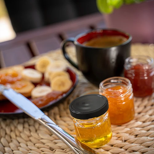 40 ml TO stiklainis su juodu dangteliu fi 43 - 10 vnt. - 11