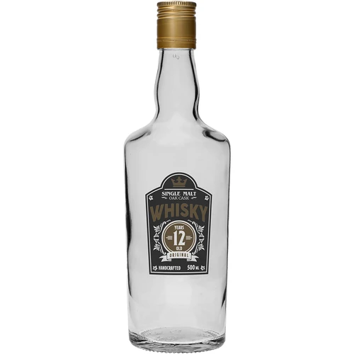 500 ml butelis su užsukamu kamšteliu ir 2 spalvų spauda Whisky - 4 vnt. - 3