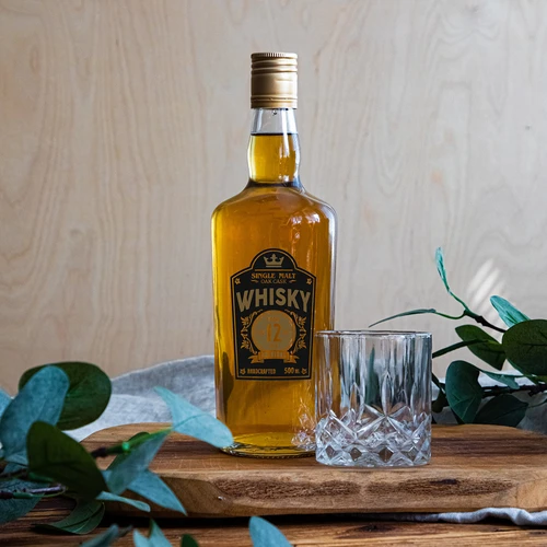 500 ml butelis su užsukamu kamšteliu ir 2 spalvų spauda Whisky - 4 vnt. - 9