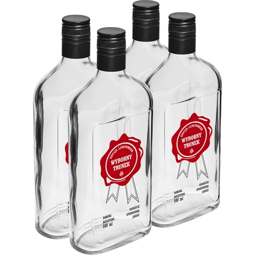 500 ml butelis su užsukamu kamšteliu ir dviejų spalvų spauda „Puikus gėrimas“ – 4 vnt. - 2