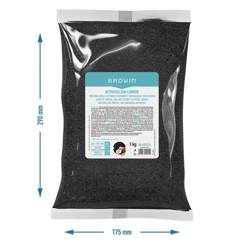 Activated Duo Carbon – aktyvintos mineralinės (akmens) ir kokosų anglies mišinys, 1 kg, iki 60 l - 7