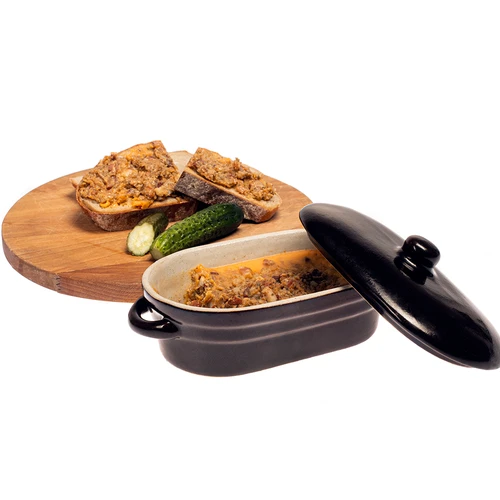 Akmens masė - puodas taukams, pailgas su dangčiu 0,75 l - 3