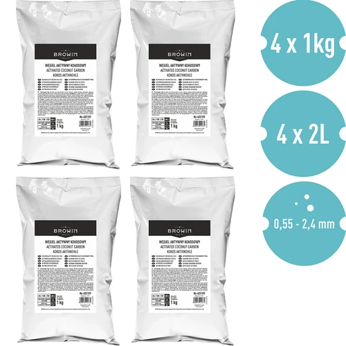 Aktyvuota anglis iš kokoso kevalų 1 kg x 4 - rinkinys - 2