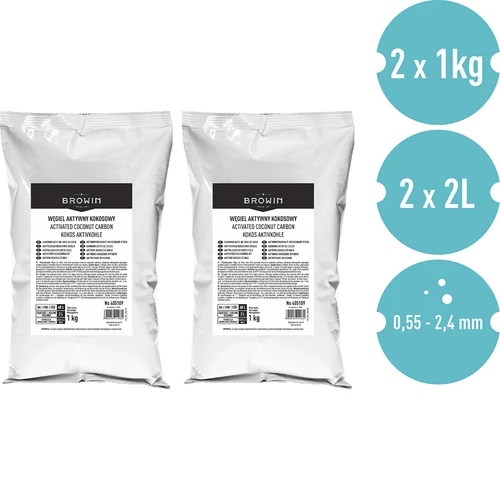 Aktyvuota kokosų kevalų anglis 1 kg x 2 – rinkinys - 2