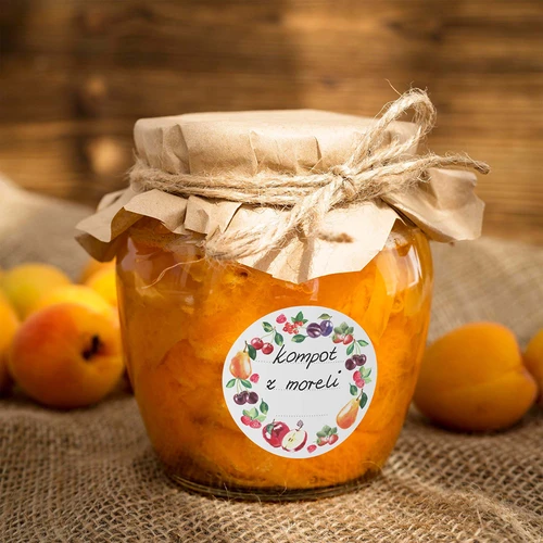 Apvalios etiketės Ø 50 mm dangteliams/stiklainiams - 20 vnt - 5