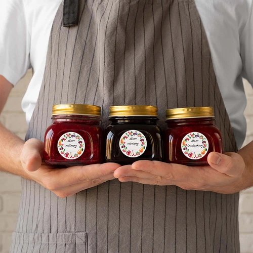 Apvalios etiketės Ø 50 mm dangteliams/stiklainiams - 20 vnt - 8