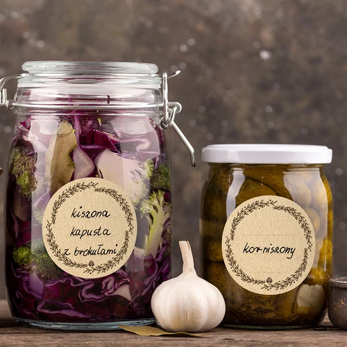 Apvalios etiketės Ø 66,5 mm dangteliams/stiklainiams - 20 vnt - 10