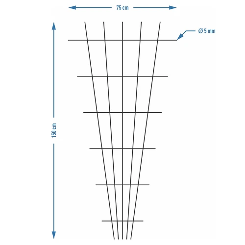 Atrama augalams - siaurėjanti sodo grotelė 150 x 75cm - 7