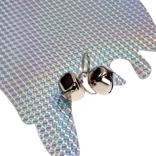 Atspindintis pakabinamas paukščių atbaidiklis - pelėda su skambaliukais - 2