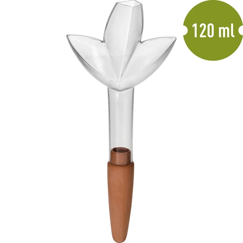 Augalų laistymo dozatorius – permatomas lapelis su keramine kojele, 120 ml - 2