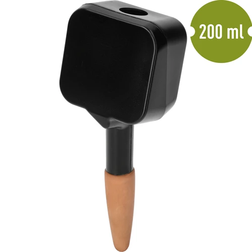 Augalų savaiminio laistymo įrenginys – juoda lentelė su keraminiu smaigu, 200 ml - 2
