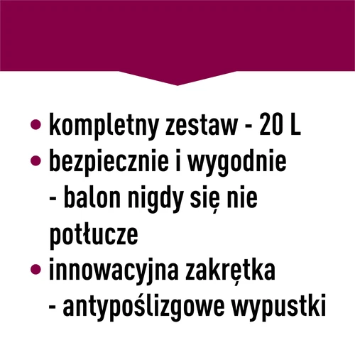 Balon do wina lekki, nietłukący, z szelkami, 20 L - 22