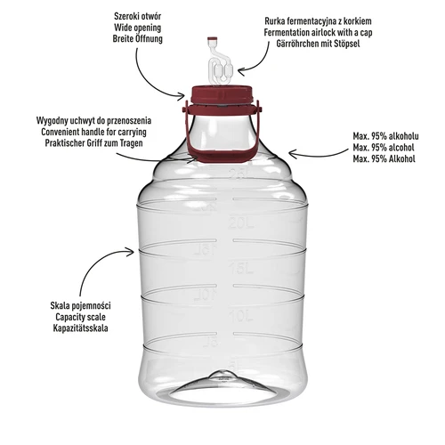 Balon do wina lekki, nietłukący, z uchwytem, 25 L - 4