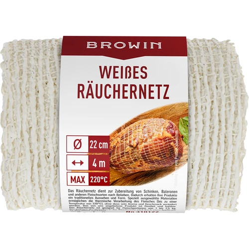 Baltas rūkymo tinklas 22 cm x 4 m, iki 220 °C - 3