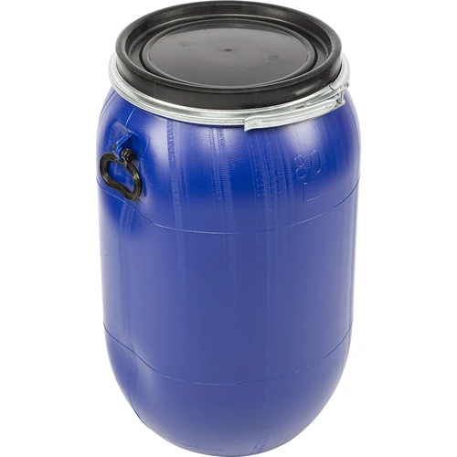 Beczka na kapustę, ogórki 80 L, niebieska z obręczą  - 1 