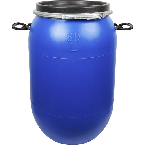 Beczka na kapustę, ogórki 80 L, niebieska z obręczą - 3